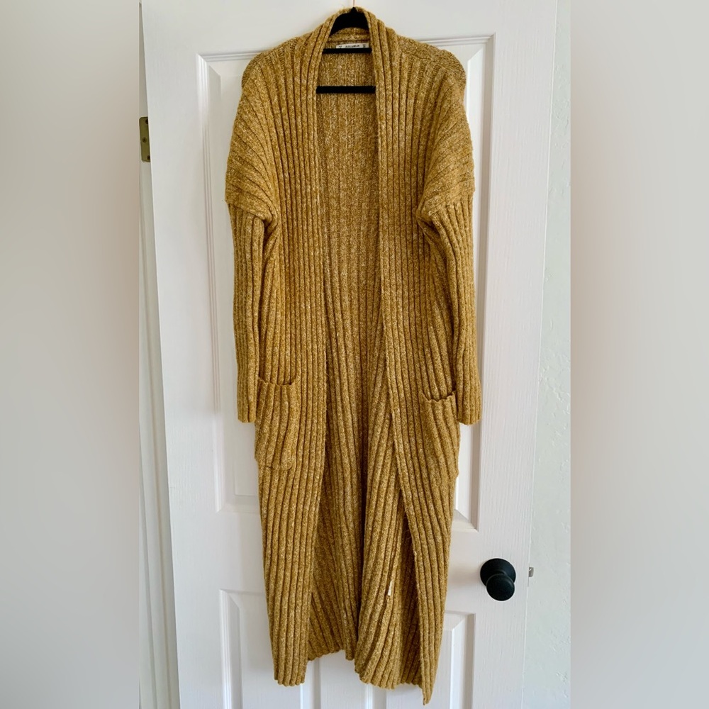 Pull&Bear long knit off shoulder cardigan Sweater